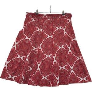 Sami & Jo Red Pink Paisley A-Line Skirt Boho Festival Y2K Style Size L